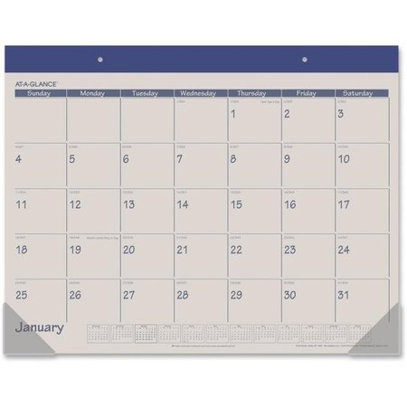 AT-A-GLANCE At A Glance AAGSK2517 Monthly Fashion Desk Pad Calendar - Blue AAGSK2517